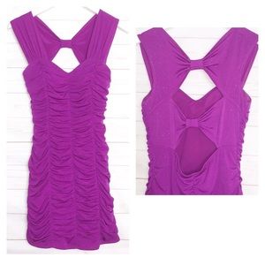 Sparkly Cutout Bow Back Formal Dress